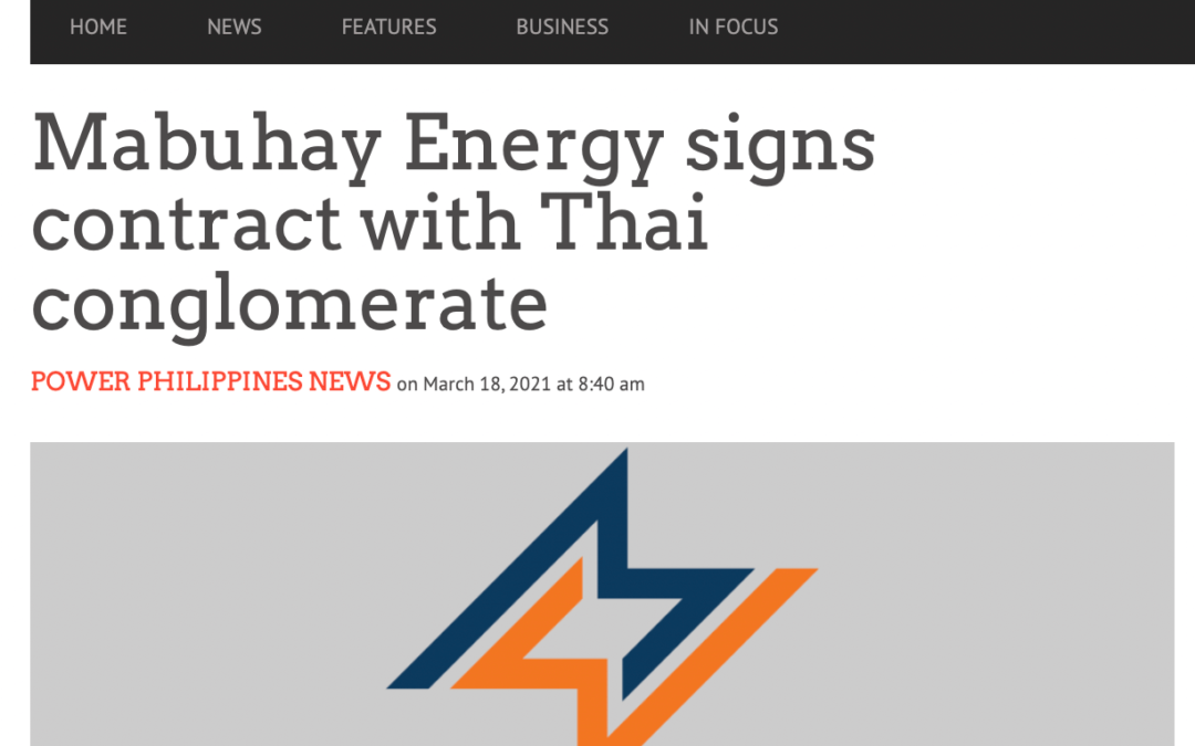 Power Philippines: Mabuhay Energy Signs Contract with Thai Conglomerate